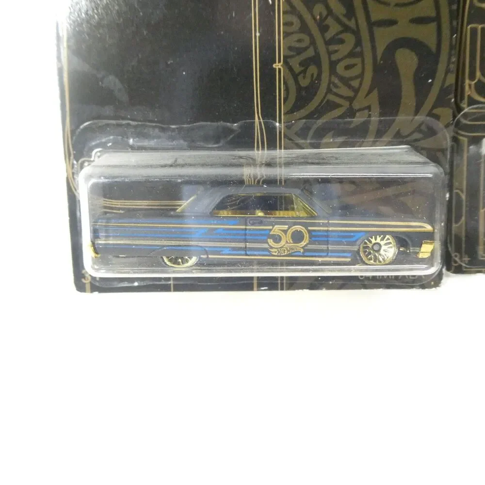 Hot Wheels 50th Anniversary Black & Gold Lot 3 Cars Ranchero Bone Shaker Impala